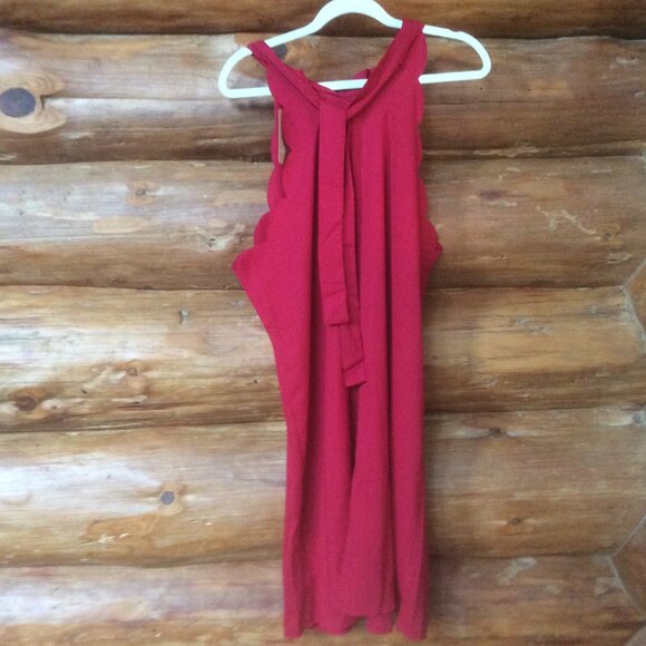 SHEIN Curve Frenchy Red NWT Scallop Trim Halter Dress Size 4XL - Picture 2 of 7